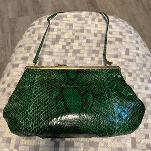 Jacomo of Paris Green Snakeskin Handmade Purse